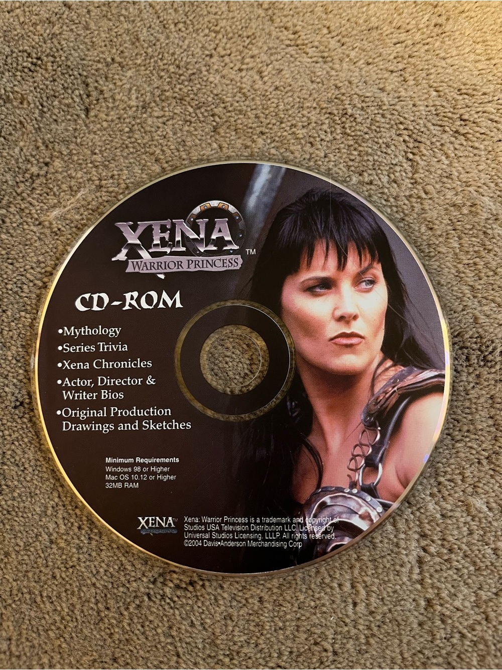 Xena Warrior Princess Interactive CD-ROM - Black Disc